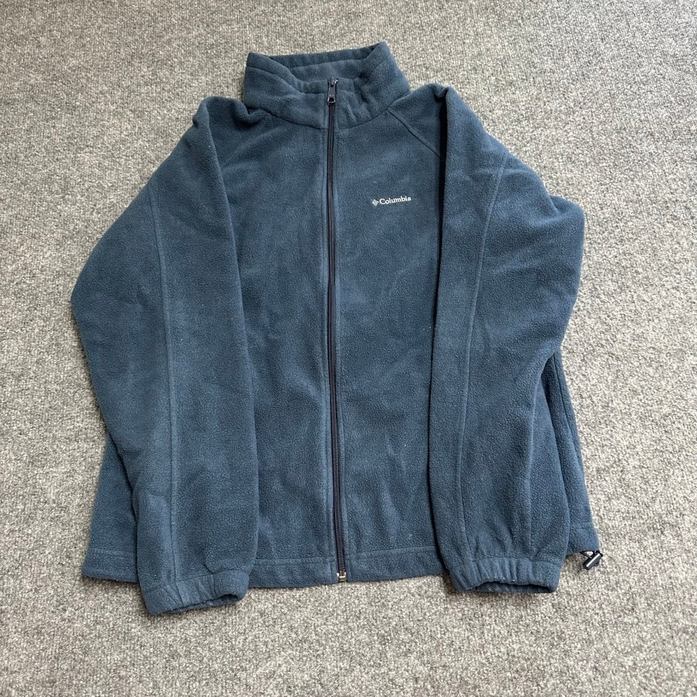 Columbia Fleece Jacket Womens Size 1X Blue Full Zip Mock Neck Outdoor Soft Sport